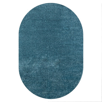 Haze Solid Low-pile Area Rug Turquoise